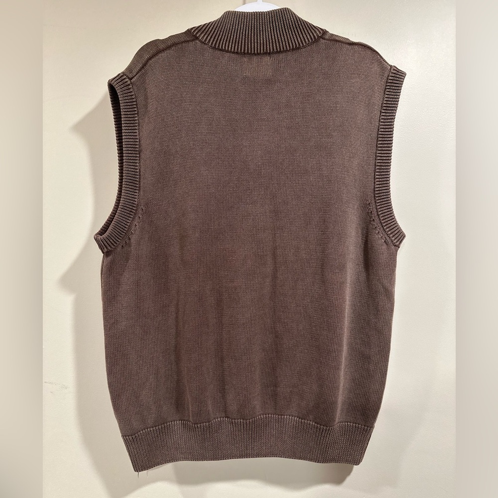 FREE* Red Head BassPro Shops Brown Sweater Vest Cotton 1/4 zip Mock Neck Size XL - Picture 9 of 16
